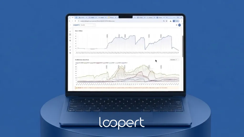 Notebook com gráficos de audiência no Metrics da Loopert