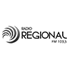 Logotipo da emissora de rádio Regional com cores em escala de cinza