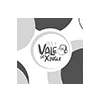 Logotipo da emissora de rádio Vale do Xingu com cores em escala de cinza