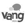 Logotipo da emissora de rádio Vang FM com cores em escala de cinza