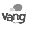 Logotipo da emissora de rádio Vang FM com cores em escala de cinza